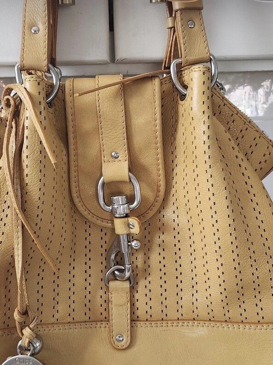 Chloe Handbags - Chloe Perforated Bucket Shoulder Bag in yellow